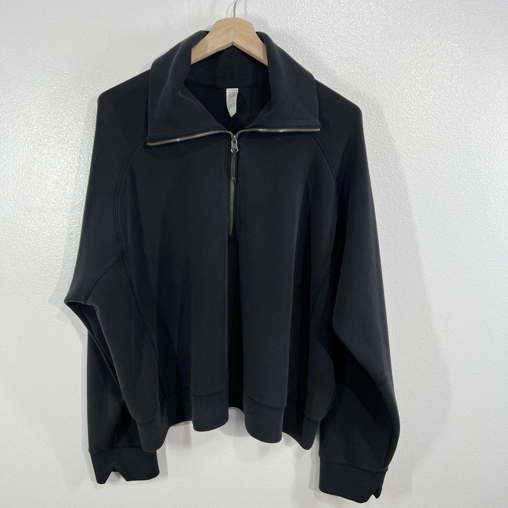 Spanx Airessentials Half Zip Pullover 3x Black Mo… - image 3